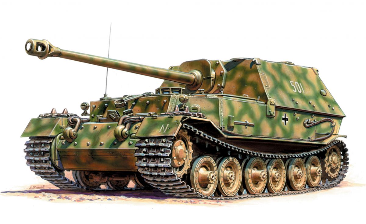 Wargames (WWII) tank 6195 - German Tank Destroyer FERDINAND (1:100) Zvezda