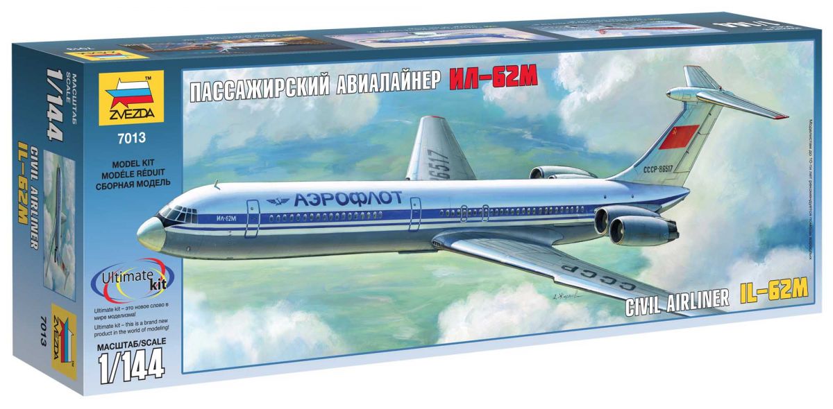 Model Kit letadlo 7013 - Ilyushin IL-62M (1:144) Zvezda