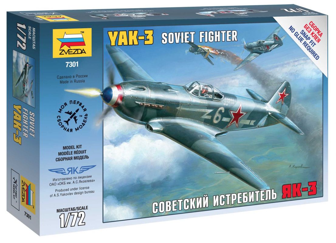 Snap Kit letadlo 7301 - Yak-3 Soviet Fighter (1:72) Zvezda