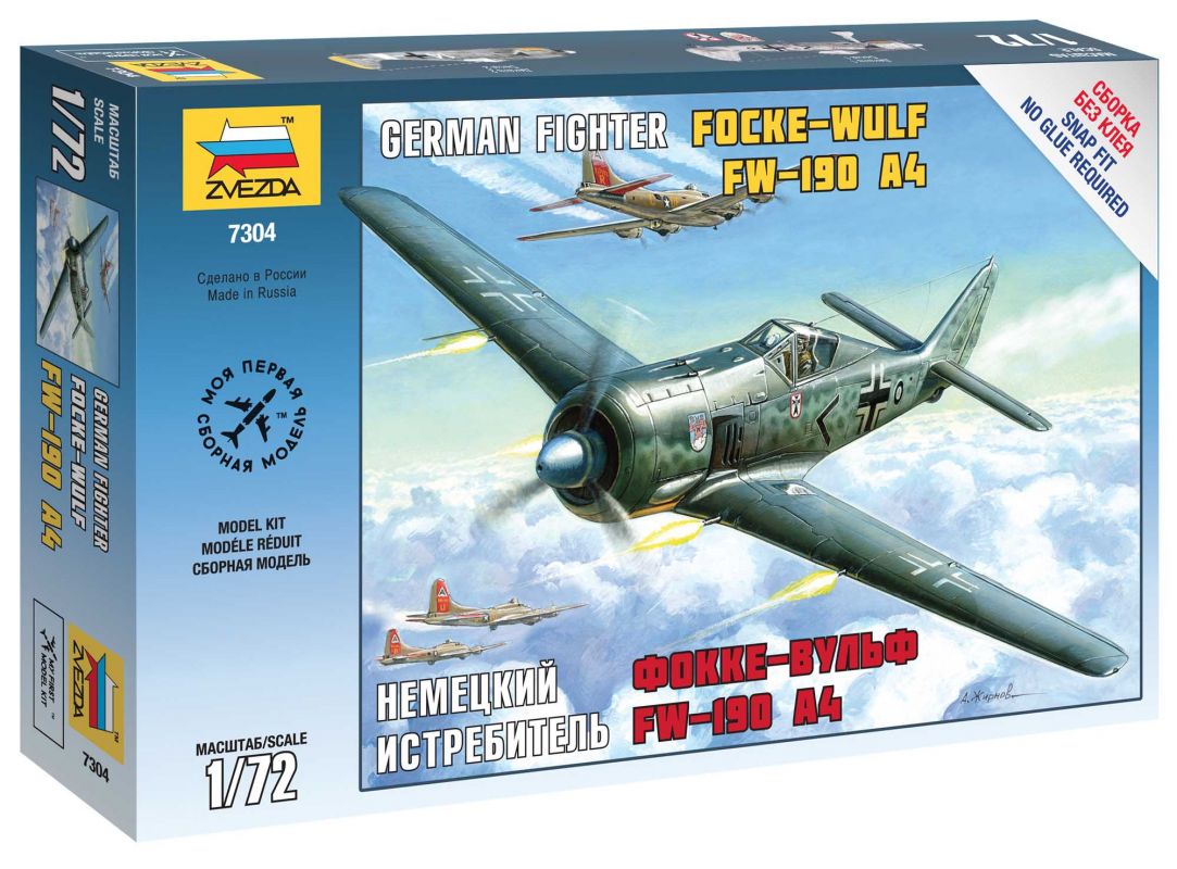 Snap Kit letadlo 7304 - FockeWulf 190 A4 (1:72) Zvezda