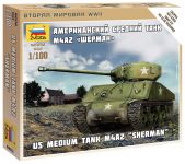 Wargames (WWII) tank 6263 - Sherman M-4 (1:100) Zvezda