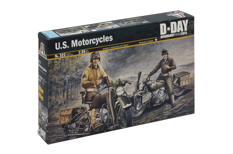 Model Kit military 0322 - U.S. MOTORCYCLES WW2 (1:35) Italeri