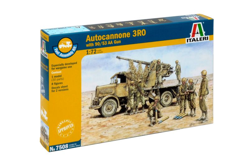 Fast Assembly military 7508 - Autocannon Ro3 with 90/53 AA gun (1:72) Italeri