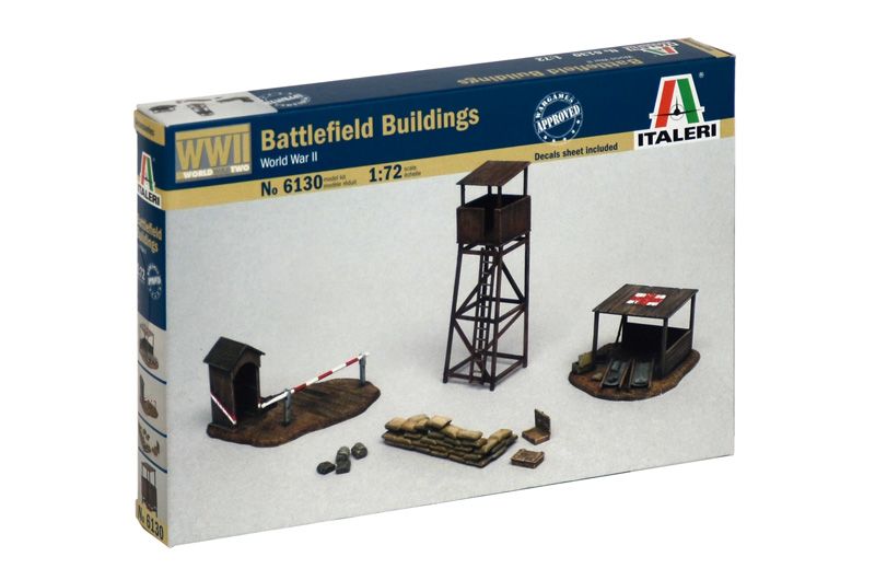 Model Kit budova 6130 - BATTLEFIELD BUILDINGS (1:72) Italeri