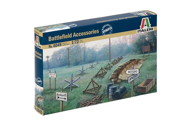 Model Kit doplňky 6049 - WWII - BATTLEFIELD ACCESSORIES (1:72) Italeri