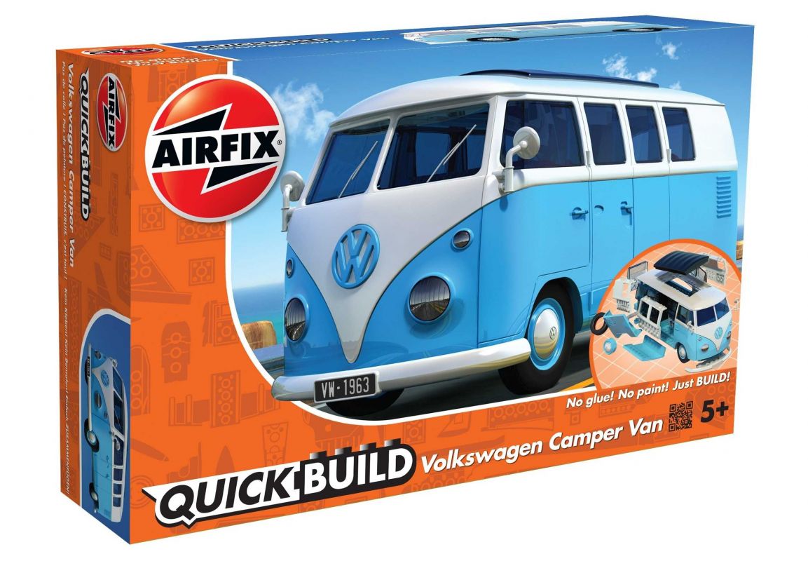 Quick Build auto J6024 - VW Camper Van - modrá Airfix