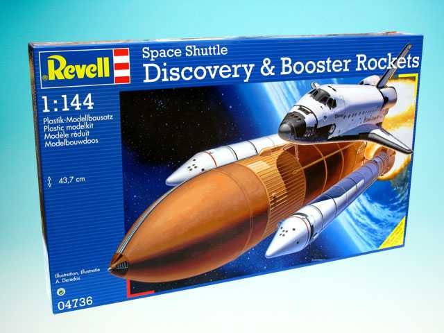 Plastic ModelKit vesmír 04736 - Space Shuttle Discovery+Booster Rockets (1:144) Revell