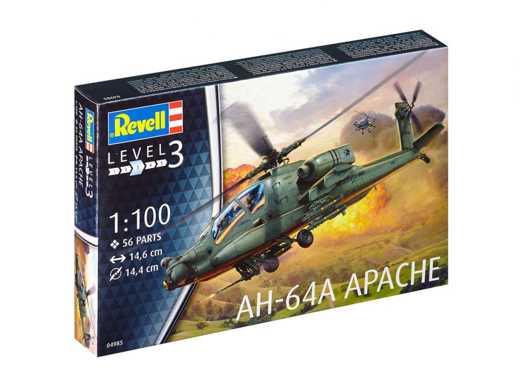 Plastic ModelKit vrtulník 04985 - AH-64A Apache (1:100) Revell