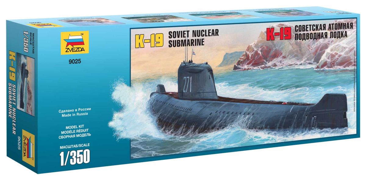 Model Kit ponorka 9025 - K-19 Soviet Nuclear Submarine "Hotel" Class (1:350) Zvezda
