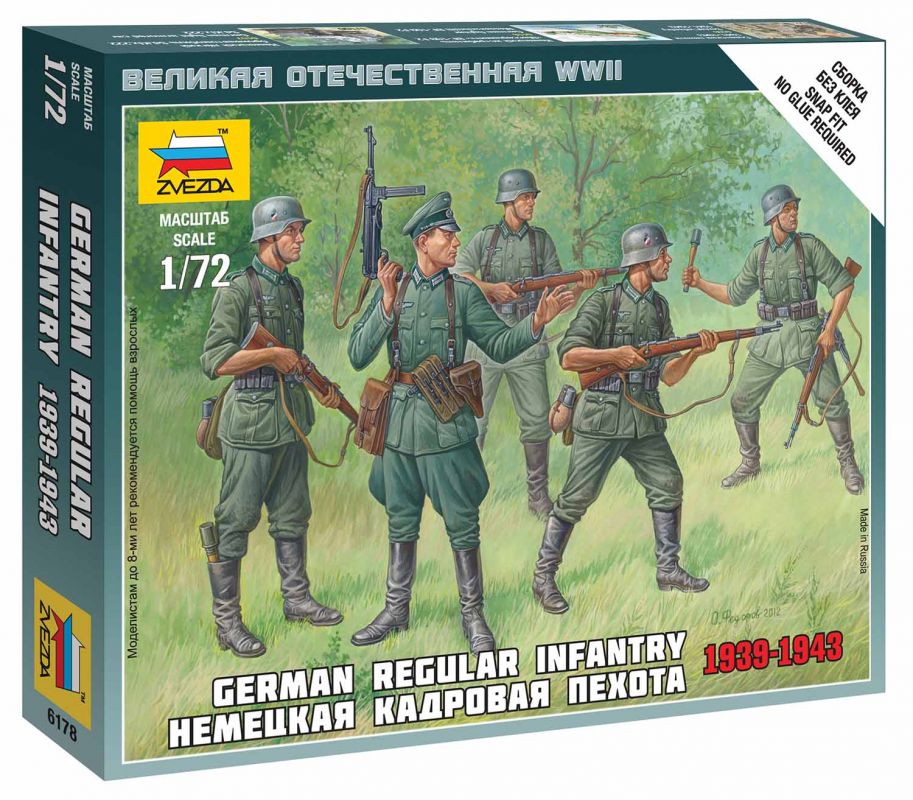 Wargames (WWII) figurky 6178 - German Regular Infantry 1939-43 (1:72) Zvezda