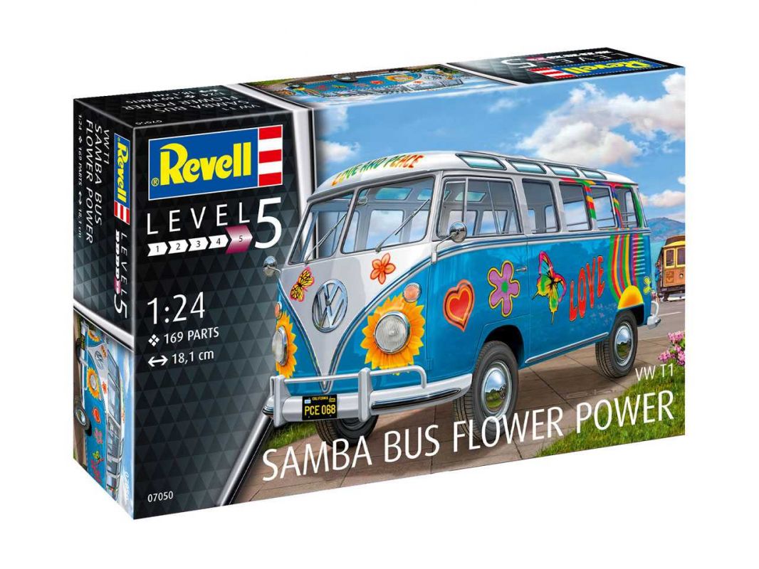Plastic ModelKit auto 07050 - VW T1 Samba Bus "Flower Power" (1:24) Revell
