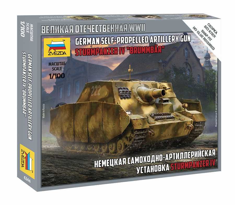 Snap Kit military 6244 - Sturmpanzer IV "Brummbär" (1:100) Zvezda
