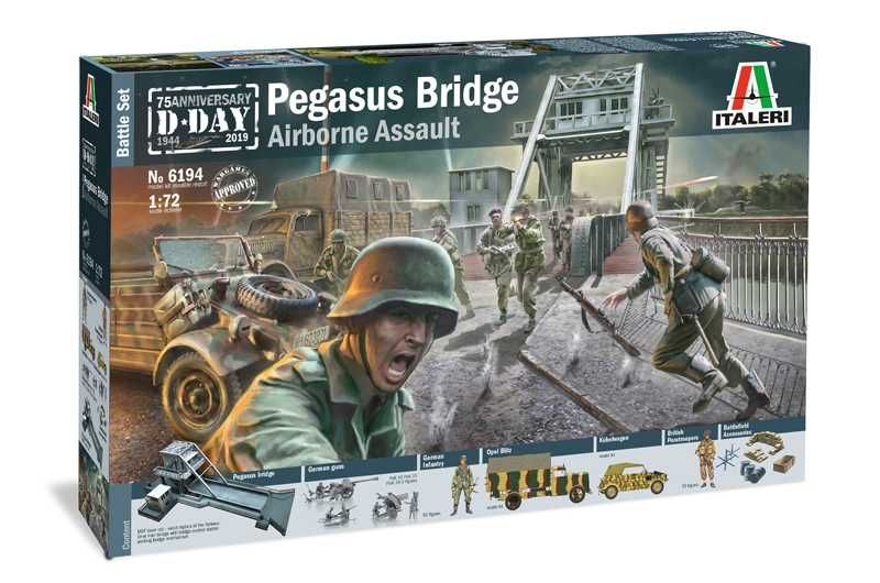 Model Kit diorama 6194 - Pegasus Bridge Airborne Assault (1:72) Italeri