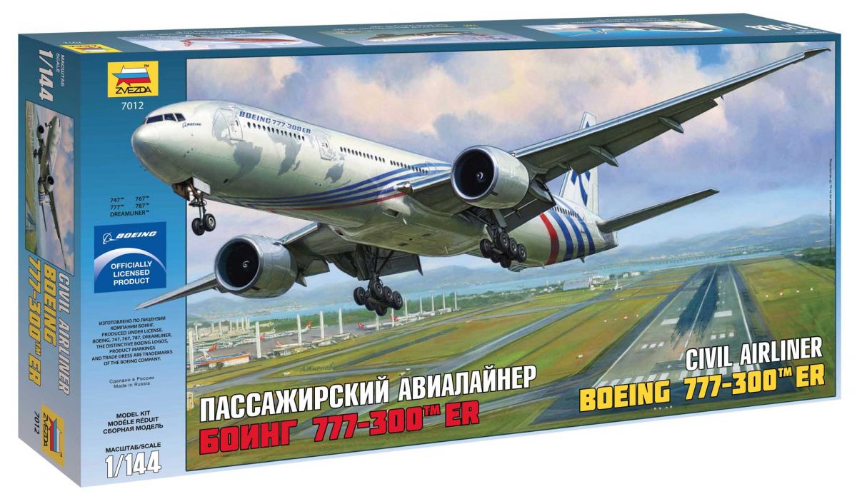 Model Kit letadlo 7012 - Boeing 777-300ER (1:144) Zvezda